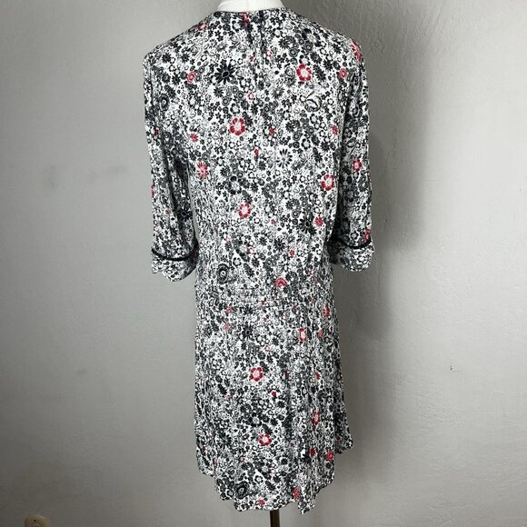 Zadig & Voltaire Mini Dress Remus White Gauze Print Floral Blouson Size Medium - Picture 6 of 10